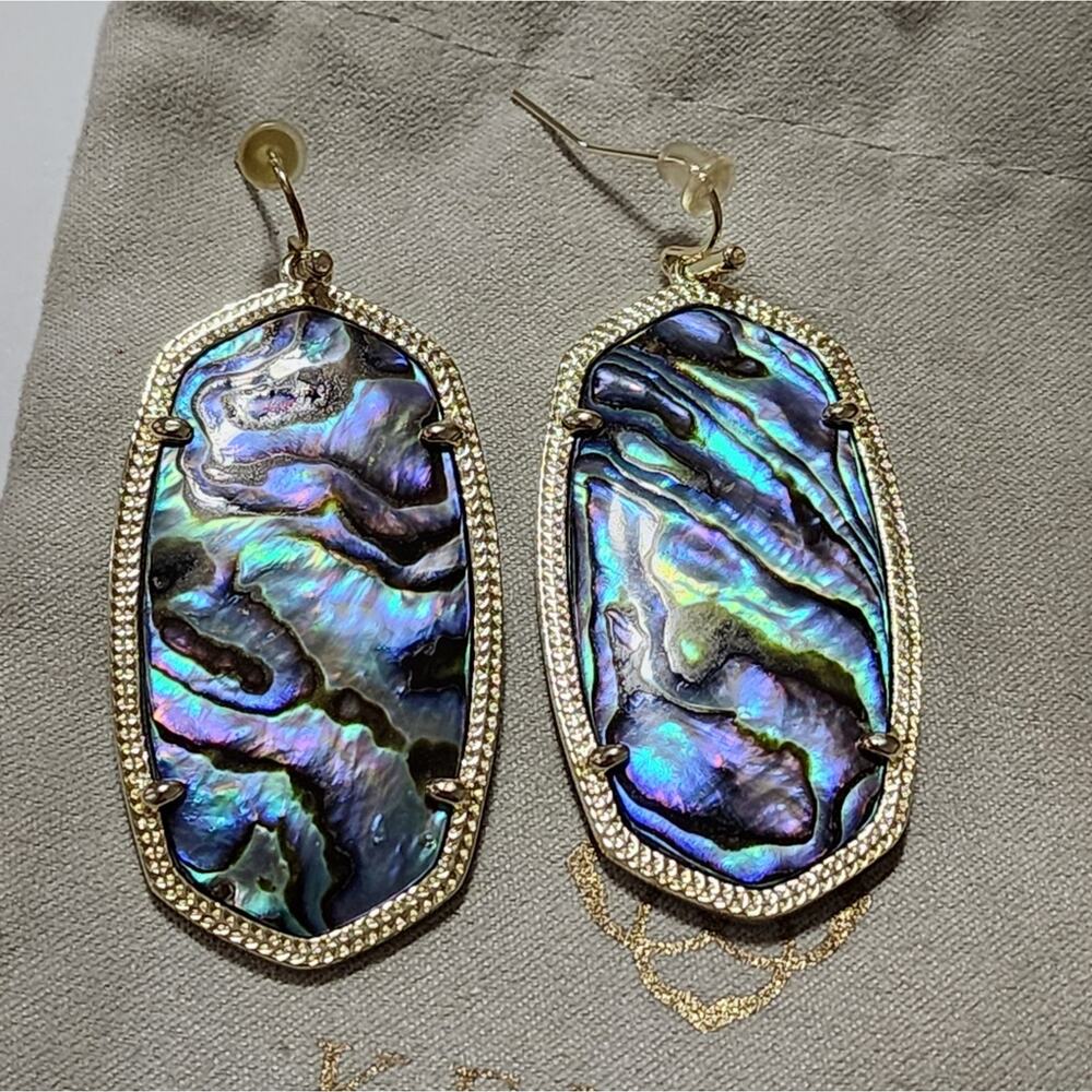 Kendra‎ Scott Gold and Abalone Gorgeous Hand Picked Stones Danielle Earrings